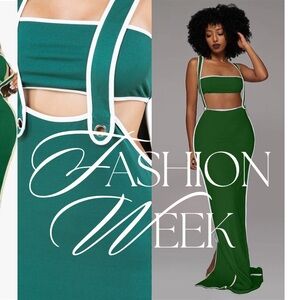 Green Two-Piece Maxi Dress